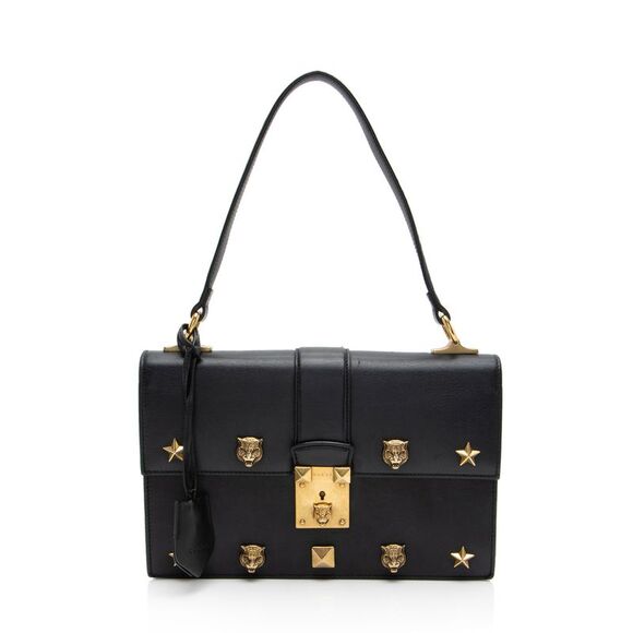 Gucci Calfskin Cat Lock Medium Top Handle - Picture 1 of 16